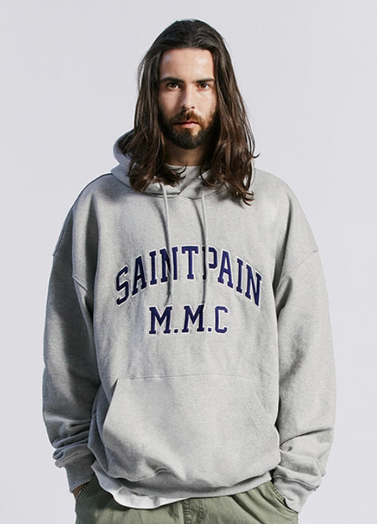 セイントペイン(SAINTPAIN) SP SAINT ARCH LOGO HOOD-MELANGE GRAY