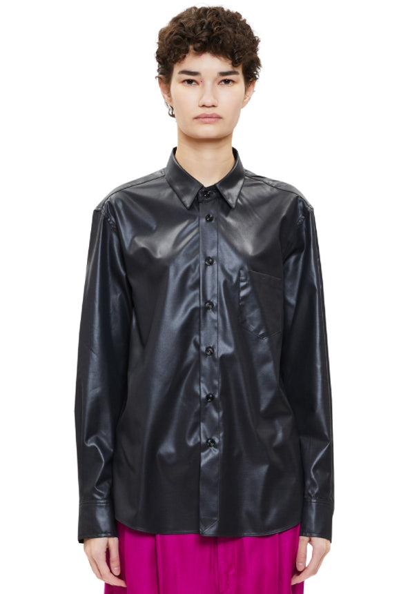 レイブレス(LABELESS) BLACK UNLEATHER SHIRT