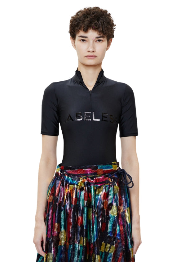 レイブレス(LABELESS) BLACK LETTERING BODYSUIT