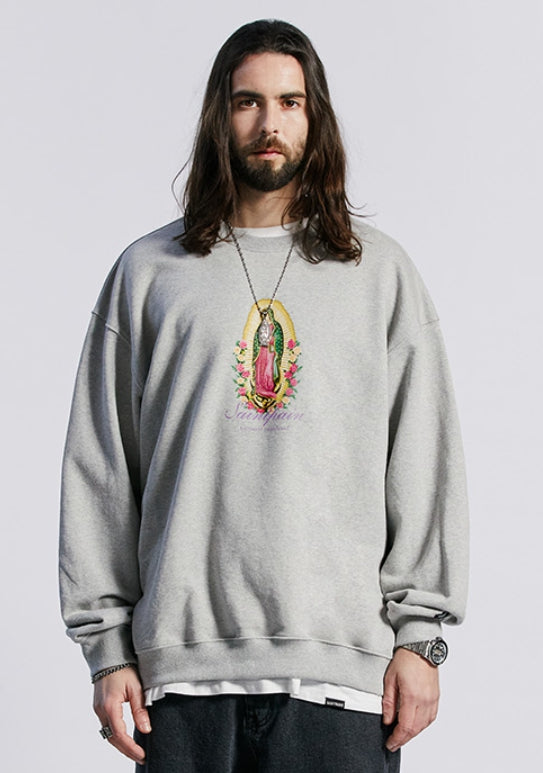セイントペイン(SAINTPAIN) SP MARY CREW NECK-MELANGE GRAY