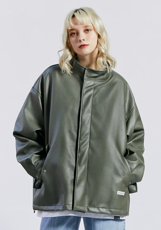 セイントペイン(SAINTPAIN) SP VEGAN LETHER M51 CROP FIELD JACKET-KHAKI