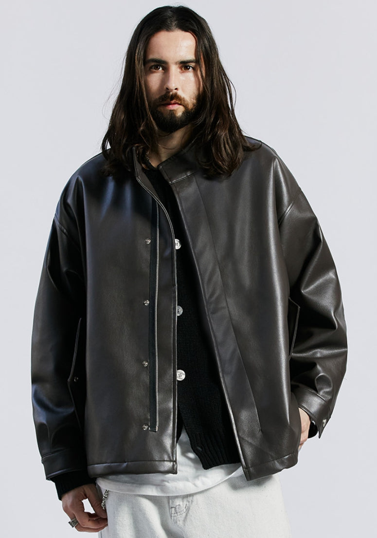 セイントペイン(SAINTPAIN) SP VEGAN LETHER M51 CROP FIELD JACKET-BROWN