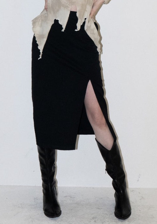 BABLETWO  (ビーエーブルトゥー) Sofi Wool Skirt (BLACK)