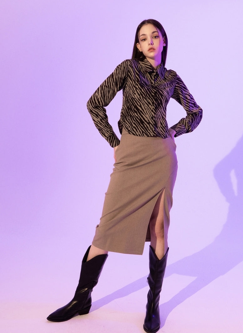 BABLETWO  (ビーエーブルトゥー)  Sofi Wool Skirt (BEIGE)