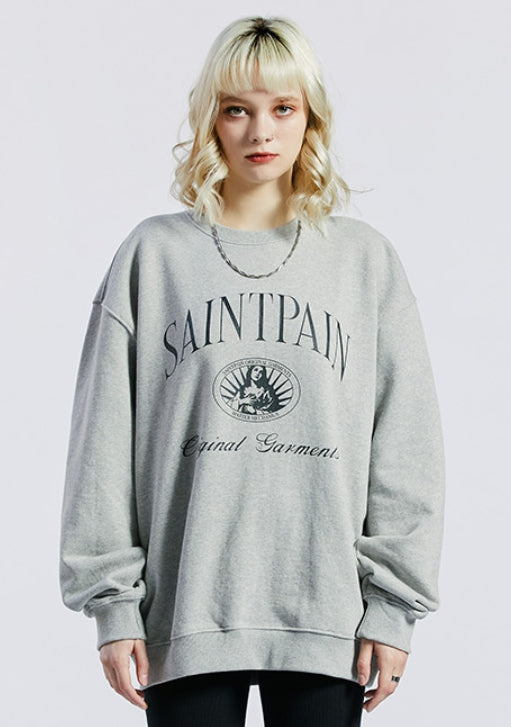 セイントペイン(SAINTPAIN) SP GRACEFUL CREW NECK-MELANGE GRAY