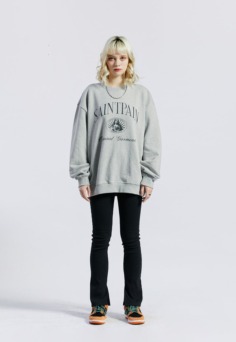 セイントペイン(SAINTPAIN) SP GRACEFUL CREW NECK-MELANGE GRAY