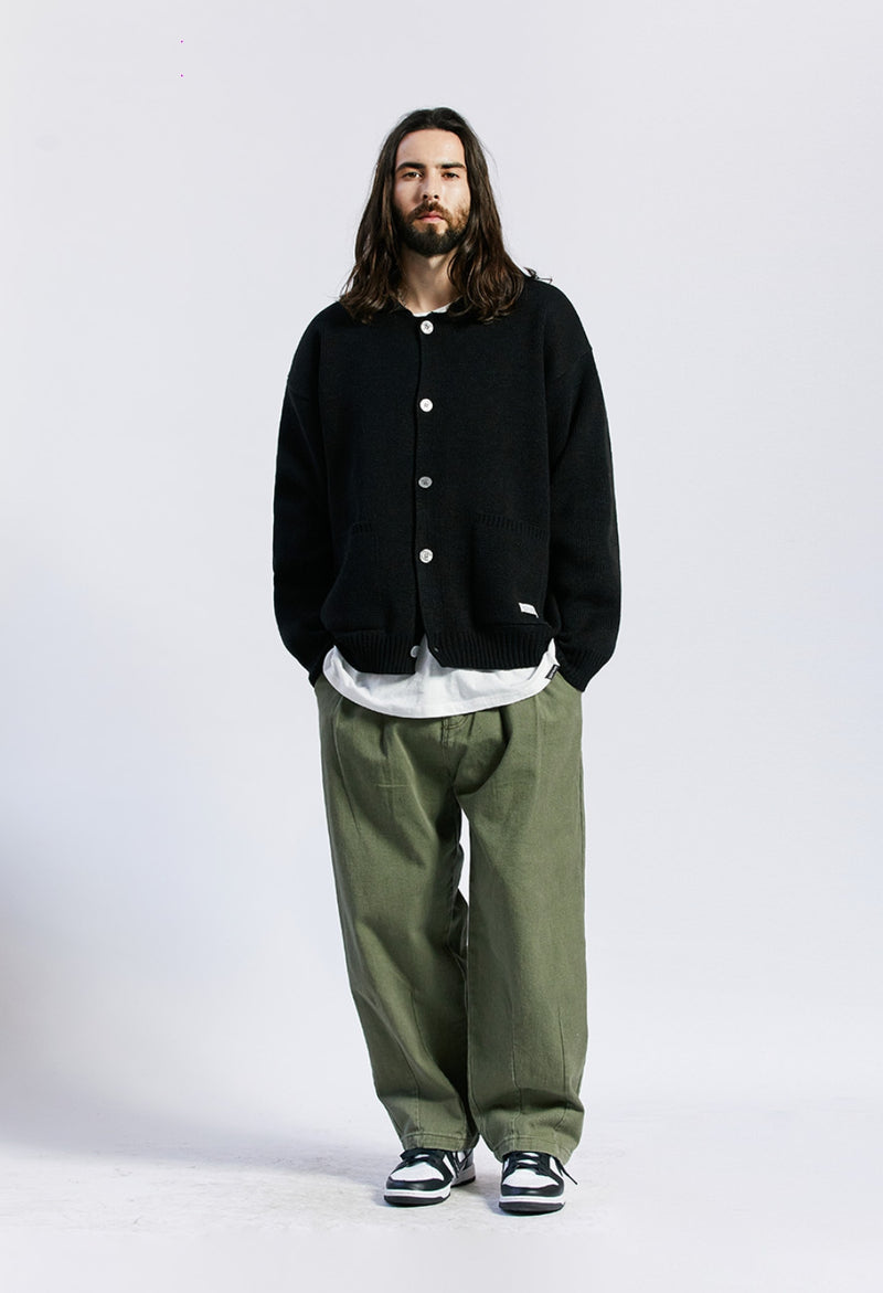 セイントペイン(SAINTPAIN) SP LOOSE FIT BUTTON CARDIGAN-BLACK
