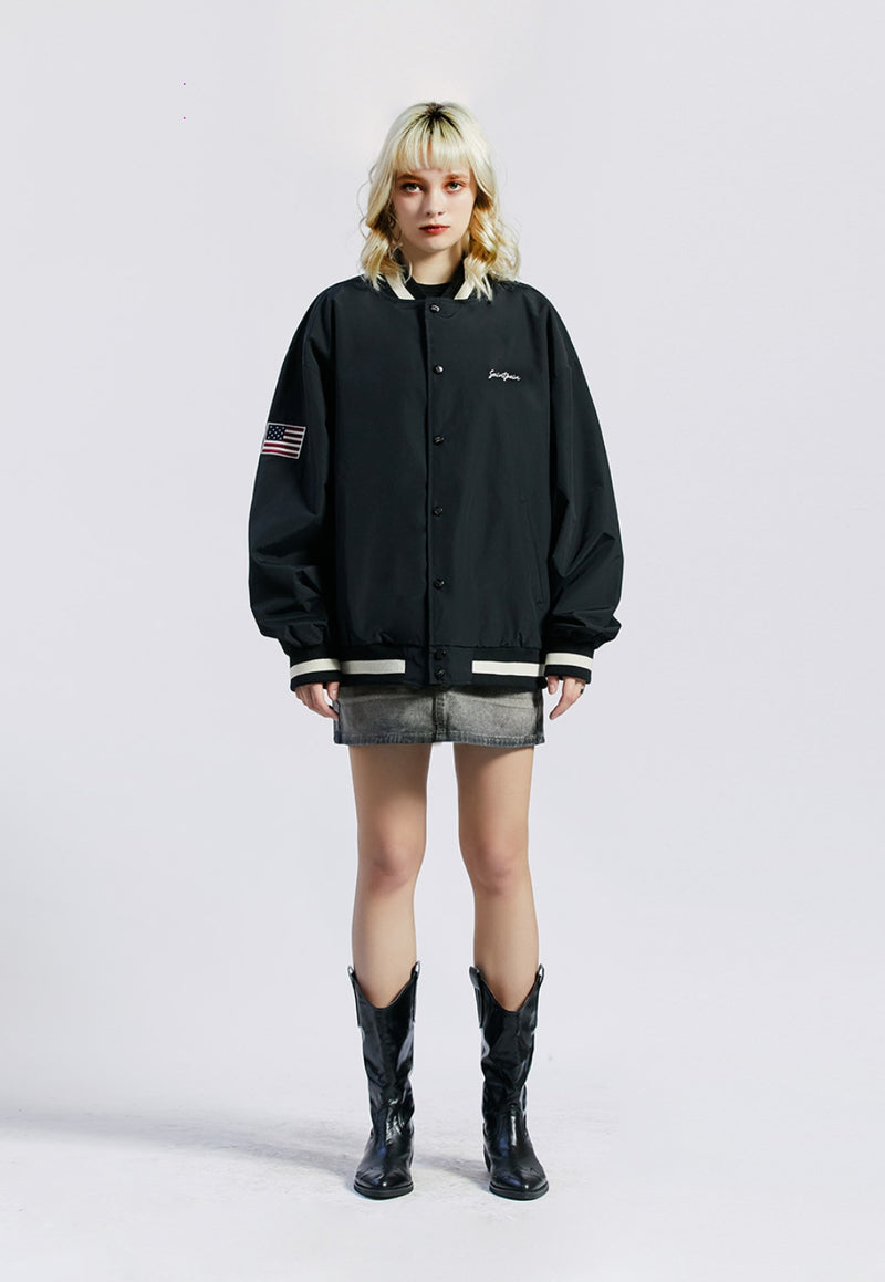 セイントペイン(SAINTPAIN) SP NYLON STADIUM JACKET-BLACK