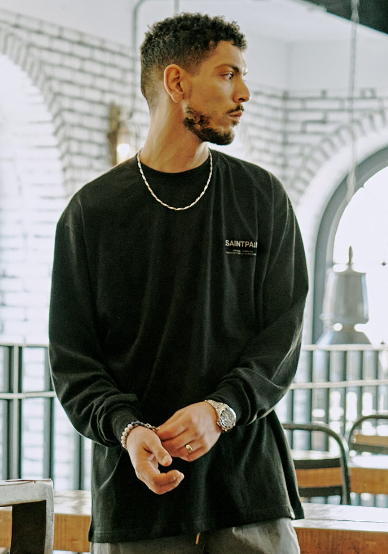 セイントペイン(SAINTPAIN) SP VRTN LOGO LONG SLEEVE-BLACK