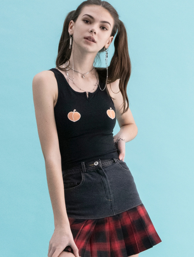 BABLETWO  (ビーエーブルトゥー)    Double Peach Top (BLACK)