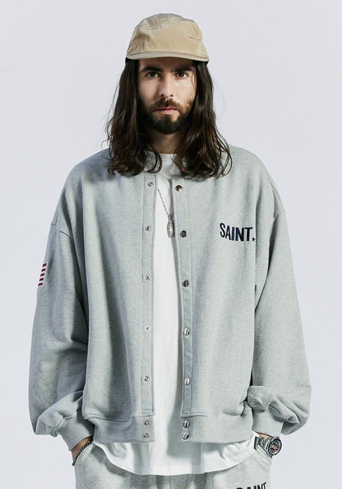 セイントペイン(SAINTPAIN) SP COTTON STADIUM JACKET-MELANGE GRAY