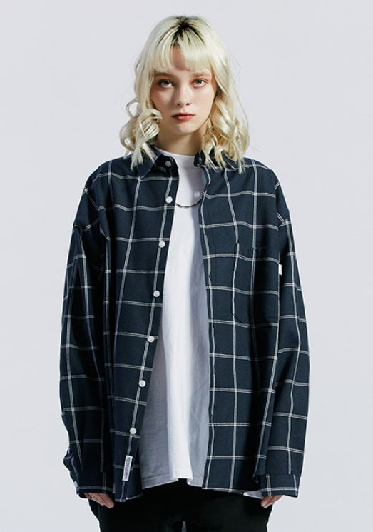 セイントペイン(SAINTPAIN) SP WINDOWPANE CHECK OVER SHIRTS