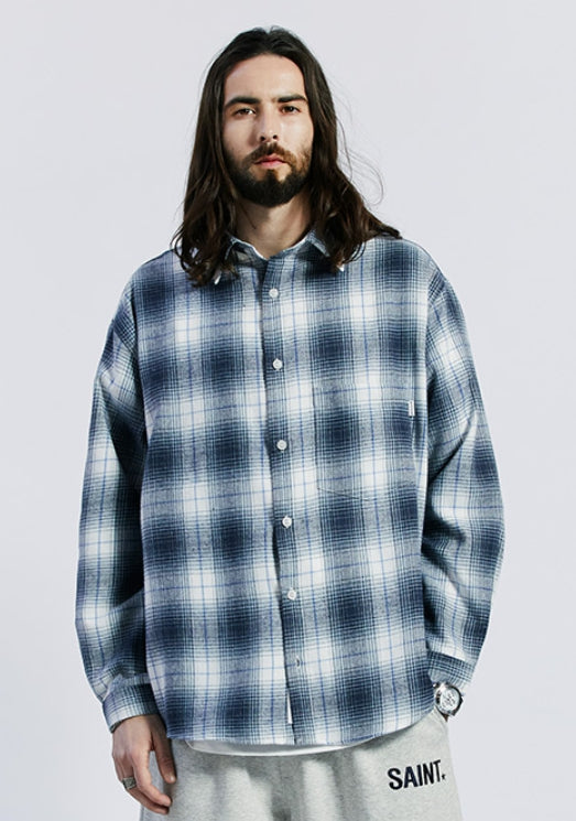 セイントペイン(SAINTPAIN) SP OMBRE CHECK OVER SHIRTS
