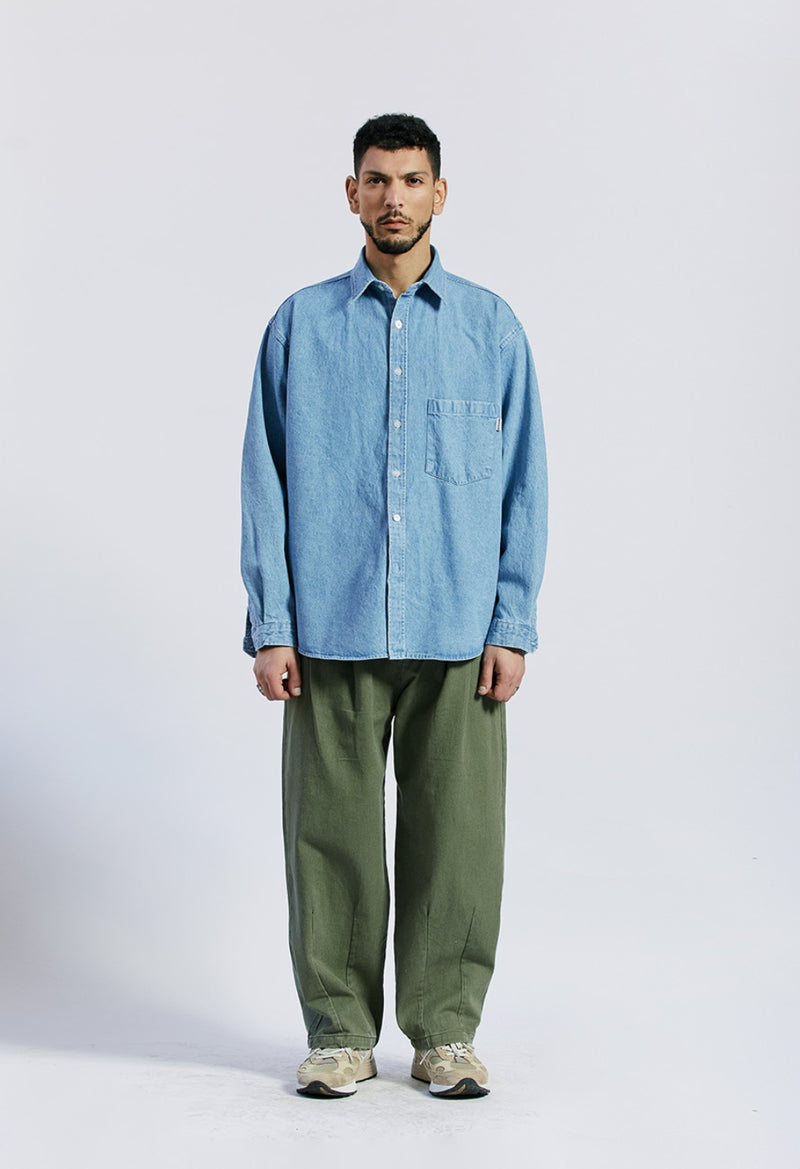 セイントペイン(SAINTPAIN) SP DENIM WASHED OVER SHIRTS