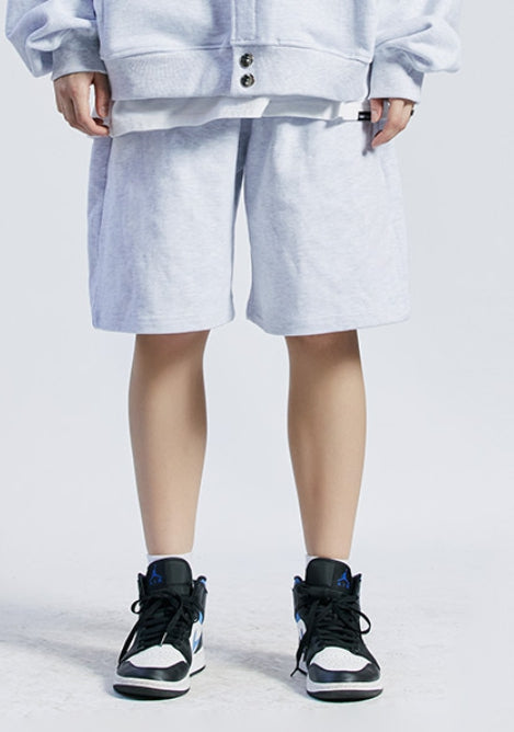 セイントペイン(SAINTPAIN) SP SAINT LOGO TWO TUCK SWEAT SHORTS-ASH MELANGE