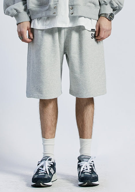 セイントペイン(SAINTPAIN) SP SAINT LOGO TWO TUCK SWEAT SHORTS-MELANGE GRAY
