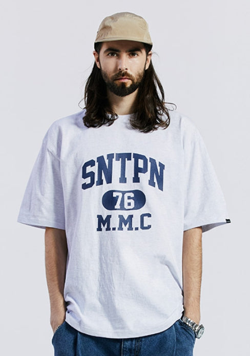 セイントペイン(SAINTPAIN) SP SNTPN LOGO T SHIRTS-ASH MELANGE