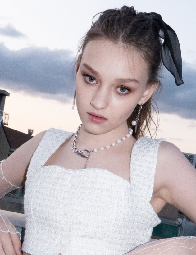 BABLETWO  (ビーエーブルトゥー)  Circle & Pearl Necklace [surgical]