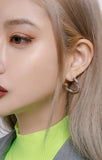 PASION (パシオン) Pipe Gloss Ring Earrings (Silver)