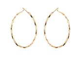 PASION (パシオン) Twisted Middle Ring Earrings (Gold)