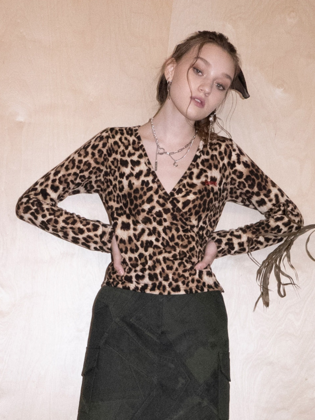 BABLETWO  (ビーエーブルトゥー) Twice Leopard T-shirts [beige]