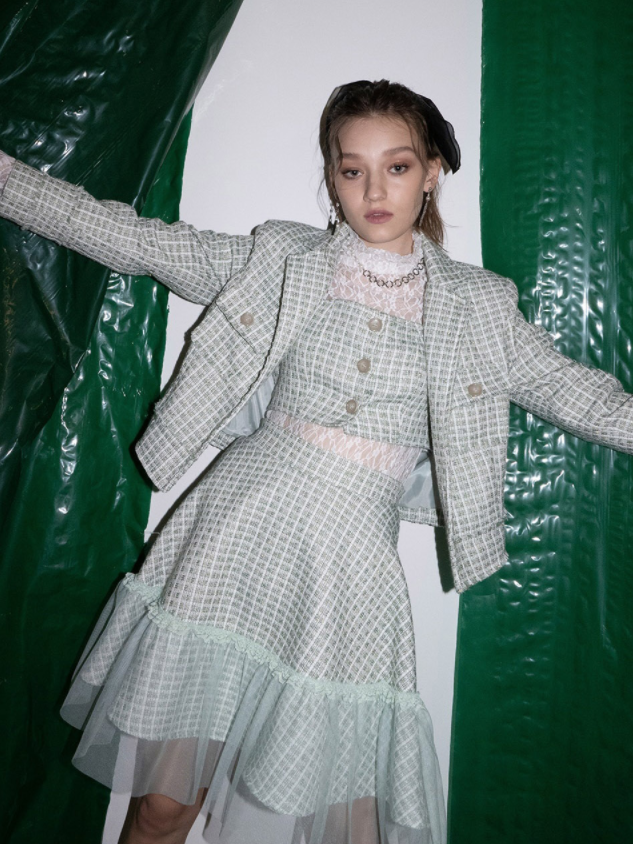 BABLETWO  (ビーエーブルトゥー)  Luna Tweed Jacket [mint]