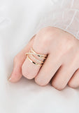 PASION (パシオン) Three-Line and Cross Ring (Gold)