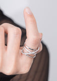 PASION (パシオン) Three-Line and Cross Ring (Silver)