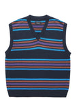 mahagrid (マハグリッド) STRIPED KNIT VEST [NAVY]