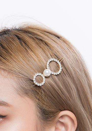 PASION (パシオン) Diamond Two Circle Pearl Pin