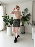 BABLETWO  (ビーエーブルトゥー)    Zebra Denim Skirt_KHAKI