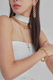 PASION (パシオン) Cross and Bold Choker Chain Necklace (Gold)
