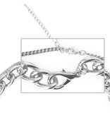 PASION (パシオン) Cross and Bold Choker Chain Necklace (Silver)