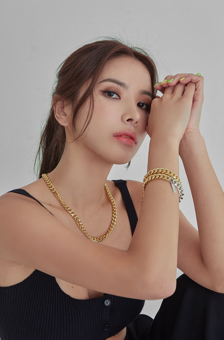 PASION (パシオン) Basic Link Chain Bracelet (Gold)