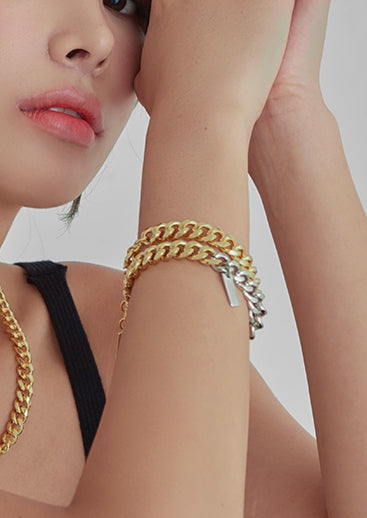 PASION (パシオン) Basic Link Chain Bracelet (Gold)