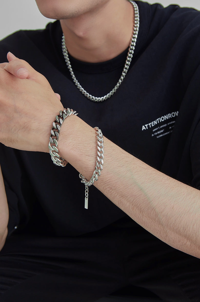PASION (パシオン) Basic Link Chain Bracelet (Silver)