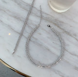PASION (パシオン) Three line Full Cubic Choker Necklace