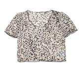 BABLETWO  (ビーエーブルトゥー)      Leopard Puff Blouse_BEIGE