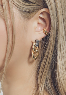 PASION (パシオン) Two Chain Pop Earrings (Gold)