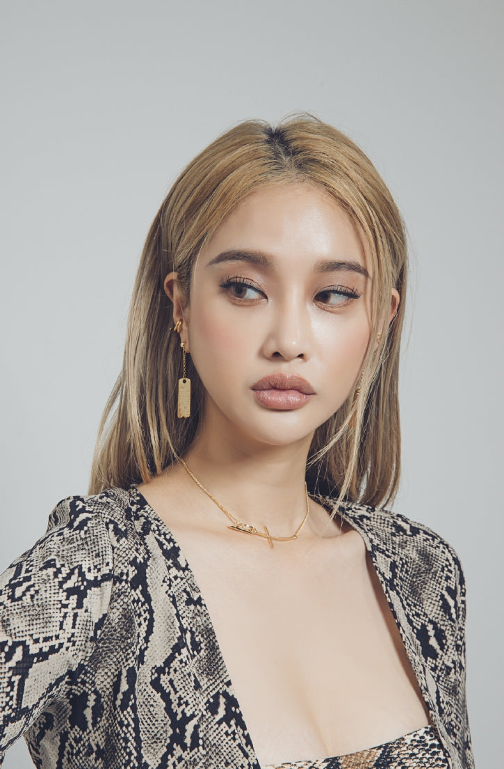 PASION (パシオン) Ruler Pop Unbalanced Drop Earrings