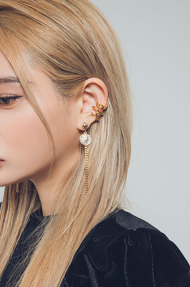 PASION (パシオン) Coin Drop Earrings (Gold)