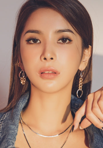 PASION (パシオン) Chain Rope Two tone Pop Drop Earrings