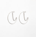 PASION (パシオン) Half Moon Layered Chain Ring Earrings