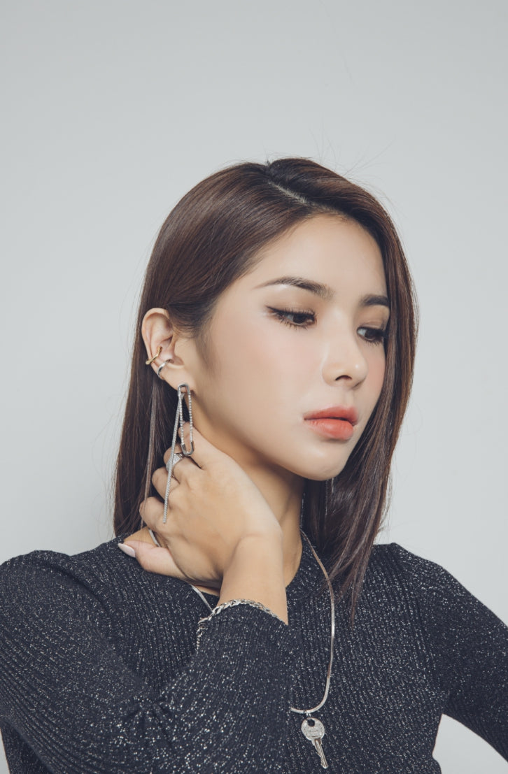 PASION (パシオン) Pin Drop Pop Earrings (Silver)