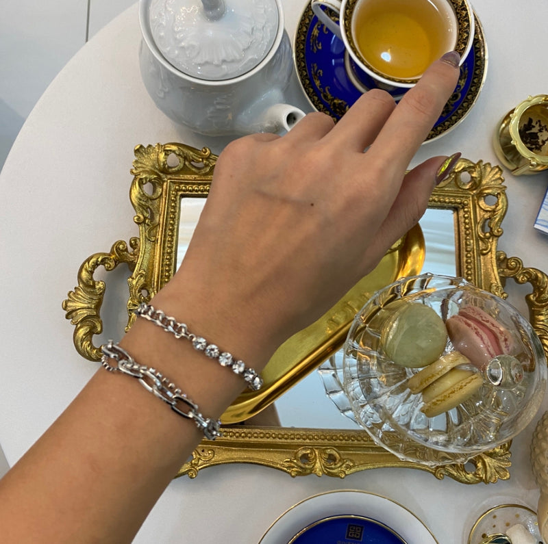 PASION (パシオン) PASION MADE Half Cubic & Chain Bracelet