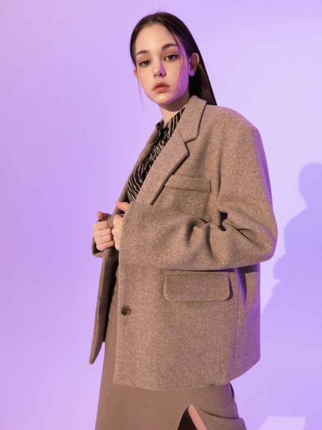 BABLETWO  (ビーエーブルトゥー)       Fantasia Corset Wool Jacket (BEIGE)