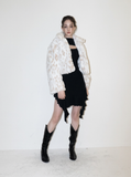 BABLETWO  (ビーエーブルトゥー)        Leopard Crop Fur Jacket (WHITE)