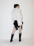 BABLETWO  (ビーエーブルトゥー)        Leopard Crop Fur Jacket (WHITE)