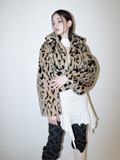 BABLETWO  (ビーエーブルトゥー)       Leopard Crop Fur Jacket (BEIGE)