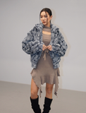 BABLETWO  (ビーエーブルトゥー)      x Kyla Eco Fur Zipup Jacket (BLUE)